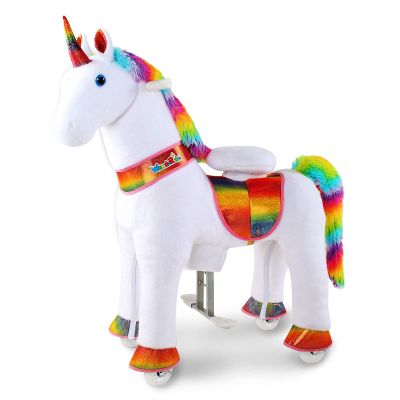 WondeRides Ride On Unicorn Toy, Riding Pony, Rainbow, Ages 4-9
