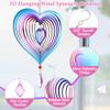2 Pcs Wind Spinner Purple Heart 3D Metal Hanging Wind Spinners, Worth Purple Gifts for Women, Extra Sparkly Metal Yard Art Decorations Indoor/Outdoor Kinetic Wind Sculptures & Spinners view 4