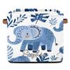 SPYORBKX Elephant Personalized Folding Laundry Basket Waterproof Square Storage Bin with Handle Organizer Box for Toddlers Kids view 1