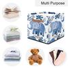 SPYORBKX Elephant Personalized Folding Laundry Basket Waterproof Square Storage Bin with Handle Organizer Box for Toddlers Kids view 4