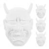 4pcs Blank Diy Monster Masks for Kids, Unpainted Pvc Oni Hannya Masks with Matte Finish, Great for Cosplay, Halloween, Masquerade, Party Favors, and Creative Painting view 1