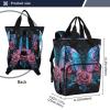 senya Diaper Bag Backpack, Colorful Butterfly Red Roses Multifunction Travel Bag for Moms Dads view 3