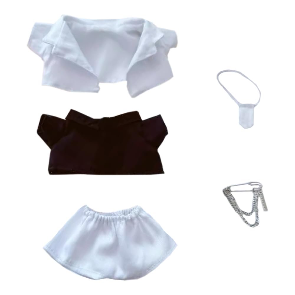 niannyyhouse Coat Shirt Pants Tie Accessories Suit 20cm 8in Plushie Doll Clothes Dress Up (White)