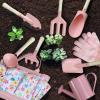 Kids Gardening Set 14Pcs Gardening Tools for Kids with Tote Bag,Watering Can, Shovel, Apron, Garden Book and More Educational STEM Learning Outdoor for Toddlers Boys Girls (Pink) view 3