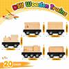 Halloscume 30 Pcs Unfinished DIY Wooden Trains 5 Styles Unpainted Train Cars Toys for Railway Paint Project Wood Trains for Birthday Party Themed Party Decorations Fall Crafts Supplies view 2