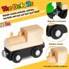 Halloscume 30 Pcs Unfinished DIY Wooden Trains 5 Styles Unpainted Train Cars Toys for Railway Paint Project Wood Trains for Birthday Party Themed Party Decorations Fall Crafts Supplies view 3