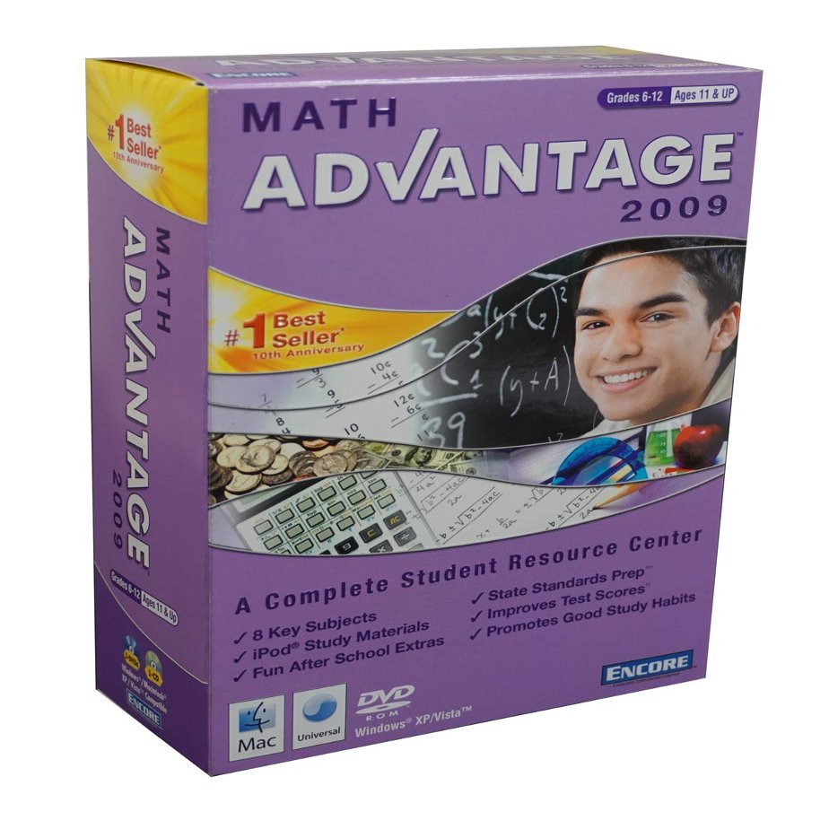 Math Advantage 2009 - A Complete Student Resource Center - Grades 6-12, Age 11 & up - Master Critical Math Skills Through Fun and Interactive Lessons