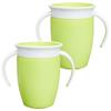 Munchkin Miracle 360 Cups for Toddlers sippy cups, toddler cups spill proof with Dentist Recommended Spoutless Design, BPA-Free Kids Cups, Easy to Clean, 7oz, 6 Months (Lime, 2 Count)