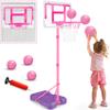 Kids Basketball Hoop with Stand, Adjustable Basketball Set, Toddler Basketball Toys for Boys Age 3 4 5 6 7 8, Indoor Outdoor Backyard Sport Game Gifts Pink view 1