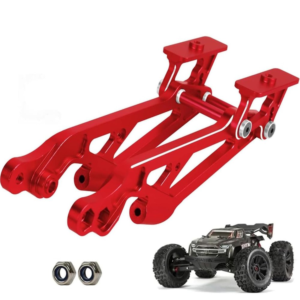 Aluminum Rear Wing Mount for Arrma Kraton 6S BLX,Outcast 6S BLXTyphon 6S BLX,Notorious 6S BLX,Talion 6S BLX,Adjustable Hops Up Upgrades Parts,Replacement of # AR320347(Red)