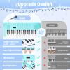 Kids Keyboard Musical Toys, 37 Key Portable Electronic Piano with Microphone, Beginner's Keyboard Gift for 3-8 Year Old Girls & Boys (Blue) view 2