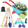Demolike Kids Gardening Tools Set, Gardening Set for Kids, Outdoor Backyard Farm Digging Toys with Wheelbarrow Shovel, Rake, Trowel, Fork, Birthday Gifts for Boys Girls Age 3+ view 1