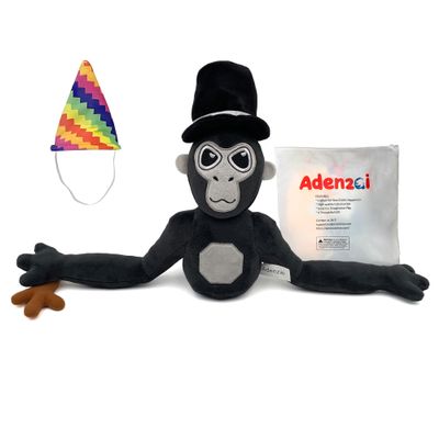 Adenzai Monkey Monkey Plush - Stuffed Animal for Game Fans, Ideal for Birthday Parties Cute Halloween Plush Toy  Soft Stuffed Animal Plushie, Gift for Kids & Adults, Party(Black)