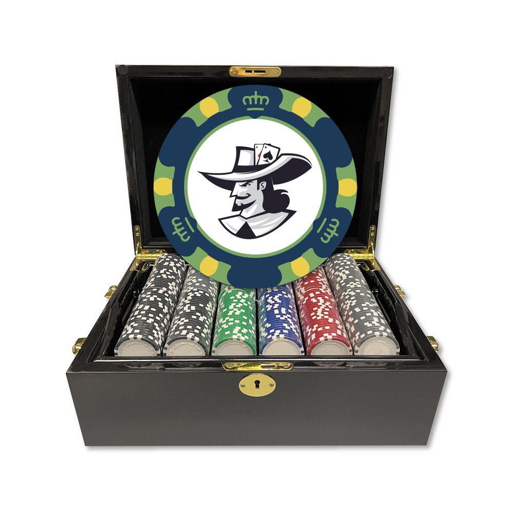 500 Ct. Luxury Monte Carlo Black Mahogany Custom Poker Chip Set