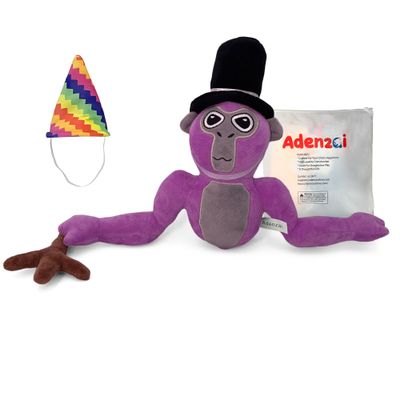 Adenzai Monkey Plush - Stuffed Animal for Game Fans, Ideal for Birthday Parties Cute Halloween Plush Toy  Soft Stuffed Animal Plushie, Gift for Kids & Adults Party (Purple)