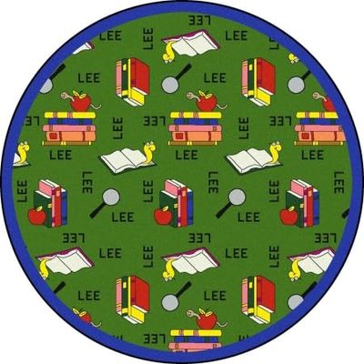 212 Main Kid Essentials Bookworm Language & Literacy Round Rugs 02 Green - 7 ft. 7 in., BA330799