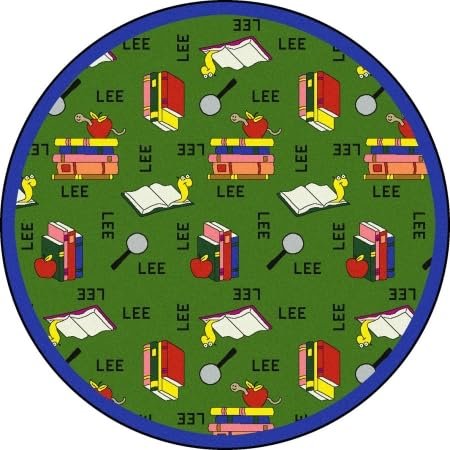 212 Main Kid Essentials Bookworm Language & Literacy Round Rugs 02 Green - 7 ft. 7 in., BA330799