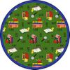 212 Main Kid Essentials Bookworm Language & Literacy Round Rugs 02 Green - 7 ft. 7 in., BA330799 view 1