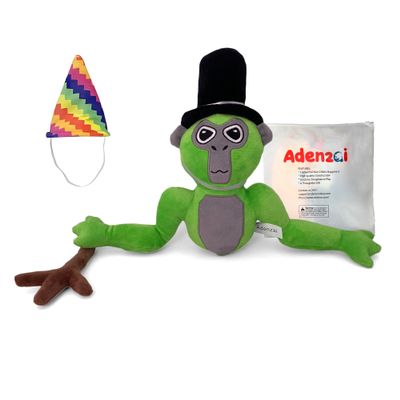 Adenzai Monkey Plush - Stuffed Animal for Game Fans, Ideal for Birthday Parties Cute Halloween Plush Toy  Soft Stuffed Animal Plushie, Gift for Kids & Adults (Green)
