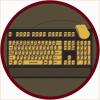 212 Main Keyboard Connection Brown 7 ft.7 in. Round WearOn Nylon Machine Tufted- Cut Pile Educational Rug, BA329337 view 1