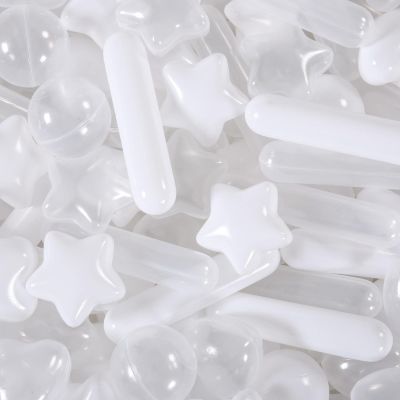 STARBOLO 200pcs Ball Pit Balls for Baby and Toddler, White Mixed Shaped Balls Phthalate Free BPA Free Crush Proof Plastic Pit Balls Play Toys for Kids Ball Pit, Pool,Play Tent,Party