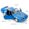 1:36 Pontiac Firebird Trans Am Toy Car, Diecast Pull Back Model Car, Doors Open, Collection Kids Toy for Aged 3 and up, Gift Blue view 2