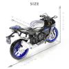 Risopen 1:12 Motorcycle Model Toy for Yamaha YZF-R1M 1000R Metal Die-cast with Plastic Motorcycle Model No Assembly Required Mini Finished Moto Gift for AdultSilver view 2