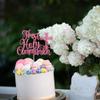 1 Pack First Holy Communion Cake Topper Glitter Cross Religious Cake Picks God Bless Cake Decorations for Baby Shower Religious Theme Kids Frist Birthday Party Decoration Supplies Pink view 3
