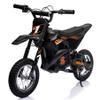 24V 7AH Kids Ride on Dirt Bike, 250W Strong Motor 13.6MPH Fast Speed Electric Off-Road Motorcycle, Leather Seat Dirt Bike, Chain-Driven, Metal Suspension, Air-Filled Tires, Black view 1