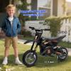 24V 7AH Kids Ride on Dirt Bike, 250W Strong Motor 13.6MPH Fast Speed Electric Off-Road Motorcycle, Leather Seat Dirt Bike, Chain-Driven, Metal Suspension, Air-Filled Tires, Black view 4