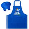 R HORSE Kid Apron and Chef Hat Set 2Pcs Adjustable Children Dark Blue Kitchen Apron, Dress up Role Play Chef Toy Cooking Baking Painting and Training Kits Kid Funny Cooking Birthday Gift for Kids view 1
