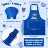 R HORSE Kid Apron and Chef Hat Set 2Pcs Adjustable Children Dark Blue Kitchen Apron, Dress up Role Play Chef Toy Cooking Baking Painting and Training Kits Kid Funny Cooking Birthday Gift for Kids view 2