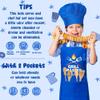 R HORSE Kid Apron and Chef Hat Set 2Pcs Adjustable Children Dark Blue Kitchen Apron, Dress up Role Play Chef Toy Cooking Baking Painting and Training Kits Kid Funny Cooking Birthday Gift for Kids view 3