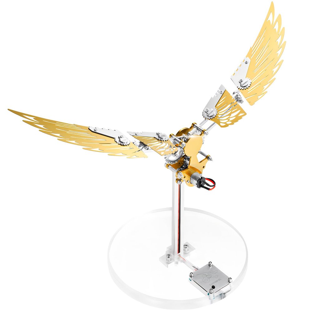 3D Metal Puzzles for Adults, Metal Model Kits for Adults Ornithopter, Mechanical Steel 3D Puzzle Stainless Steel Ornaments for Men Women Art Craft Gifts Toys(Gold).