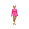 1/12 Scale Female Clothes,Female Stretch Tight Open Chest Sweater Bottoming Shirt Clothing for 6inch Action Figure Body (Pink) view 1