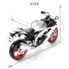 Risopen 1:12 Motorcycle Model for Aprilia RSVA RR1000 Metal Die-cast with Plastic Motorcycle Model No Assembly Required Mini Finished Moto Gift for AdultSilver view 2