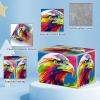 ACWDMKH for MTG Commander Deck Box,Card Deck Box for Trading Yugioh MTG,Fits 100 Double Sleeved Cards,PU Leather Strong Magnet Case for Magic Commander TCG CCG,Colorful Eagle view 2
