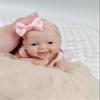 7" Reborn Babies Silicone Full Body Micro Realistic Newborn Doll Lifelike Eyes Open Smile Baby Girl Looking Real with Pink Dress Accessories for Kids Birthday Gift view 2