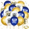 Blue Gold 60th Birthday Balloons 24Pcs Navy Blue White Gold Happy 60th Birthday Latex Balloons Blue Gold 60th Birthday Party Decorations for Men Women 60th Birthday Anniversary Party Supplies 12Inch view 1