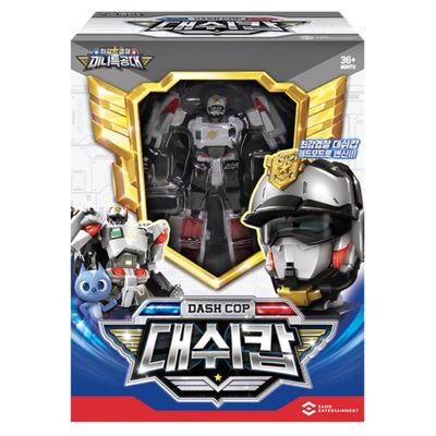 hwasooboon Mini Force Season 6 Strongest Police Dash Cop Robot Toy, White, Black, Red, Yellow