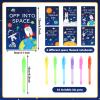 ZOIIWA 48Pcs Invisible Ink Pen with Space Book Notepads Party Favors Spy Pens for Kids 24 Spy Game Magic Pen Bulk with UV Light and 24 Mini Notebooks Outer Space Easter Birthday Valentines Day Gifts view 2