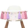 Butterfly 1st Birthday High Chair Tassel Banner - First Birthday Embroidered Tassel BannerButterfly Cake Smash Photo Prop(Pink) view 1