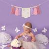 Butterfly 1st Birthday High Chair Tassel Banner - First Birthday Embroidered Tassel BannerButterfly Cake Smash Photo Prop(Pink) view 3