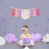Butterfly 1st Birthday High Chair Tassel Banner - First Birthday Embroidered Tassel BannerButterfly Cake Smash Photo Prop(Pink) view 4