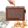 Cash Vault Wooden Savings Box 10000, Cash Vault Wooden Savings Box, Cash Saving Box with Erasable Markers, Money Saver Cash Saver Box (A, for 10,000$) view 1