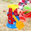Abaodam Kids Sand and Water Wheel Tower 5pcs Sand Wheel Beach Toy Water Sifting Funnel Beach Hourglass Toy Tool Kit Molds Shovel Rake for Summer view 2