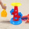Abaodam Kids Sand and Water Wheel Tower 5pcs Sand Wheel Beach Toy Water Sifting Funnel Beach Hourglass Toy Tool Kit Molds Shovel Rake for Summer view 4
