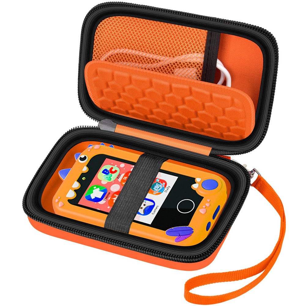 ALKOO Kids Toy Smartphone Case Compatible with Kikapabi/for Joozfee/for dancingcow/for Prysyedawn, Learning Toys Holder for Toddler Play Cell Phone, SD Card, Over 7 Years Age (Orange)