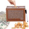 Cash Vault Wooden Savings Box 10000, Cash Vault Wooden Savings Box, Cash Saving Box with Erasable Markers, Money Saver Cash Saver Box (A, for 5000$) view 1