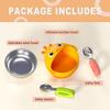 ENERGEVITY Suction Bowls Set for Baby FeedingSilicone Suction Baby Bowl and Food-Grade 304 Stainless Steel Bowl with Fork and Spoon,Dishwasher Safe (Yellow Duck) view 2
